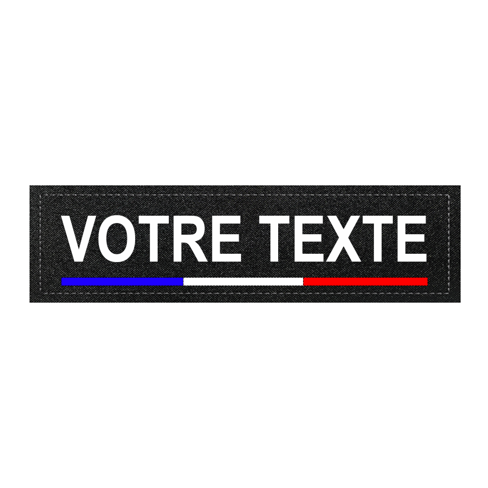 8x2cm Patch personnalisé avec drapeau – Nom / texte
