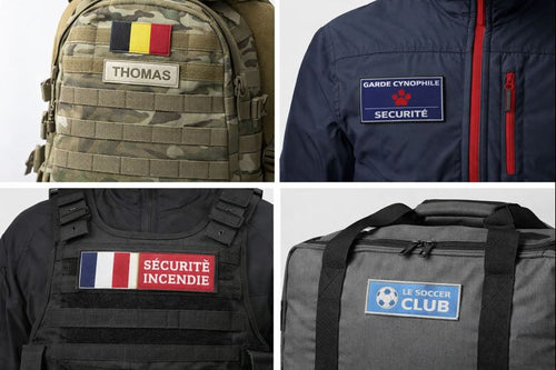 Patch imprimé personnalisé 12x3 cm – auto agrippant, thermocollant ou à coudre