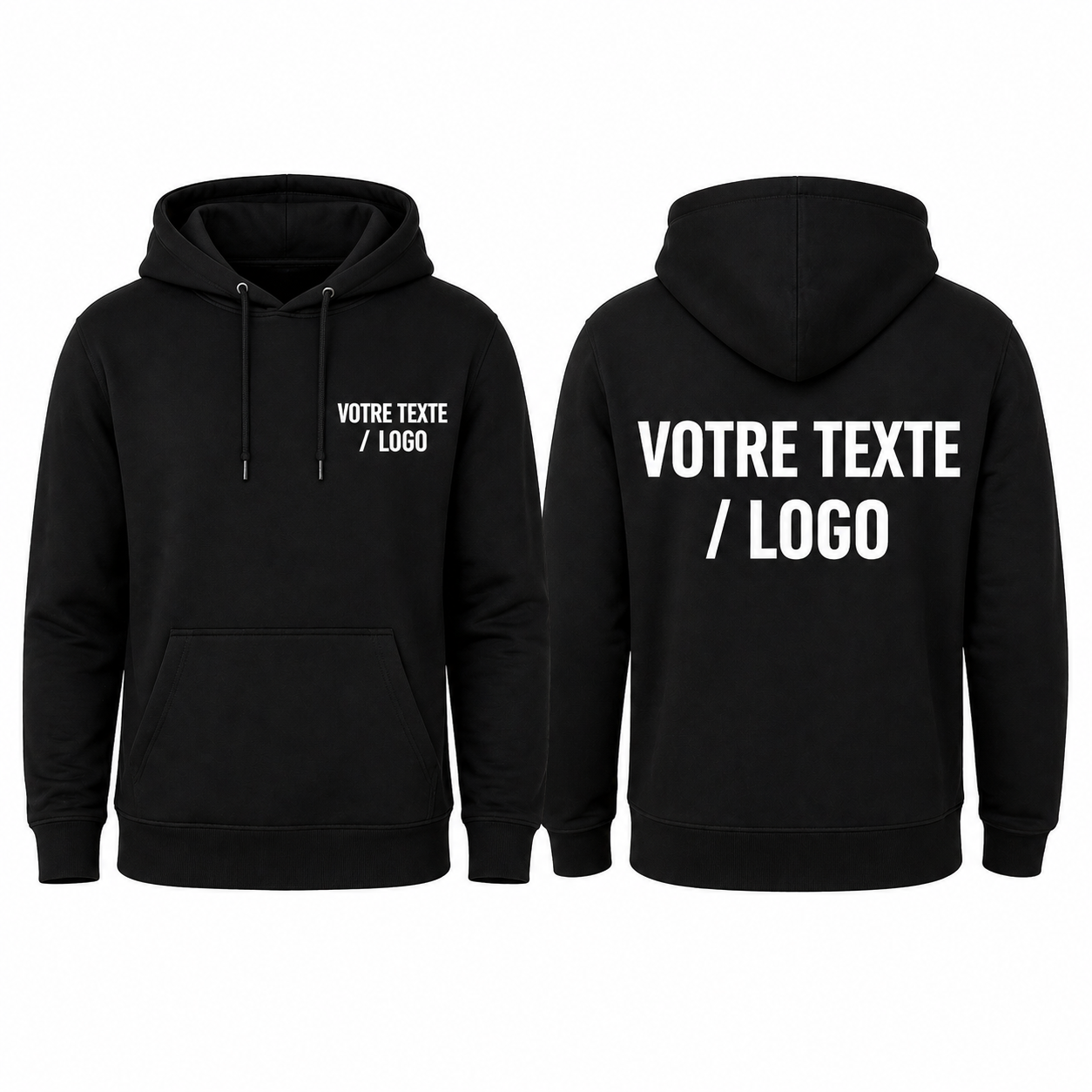 Sweat personnalisé à capuche – Texte ou logo