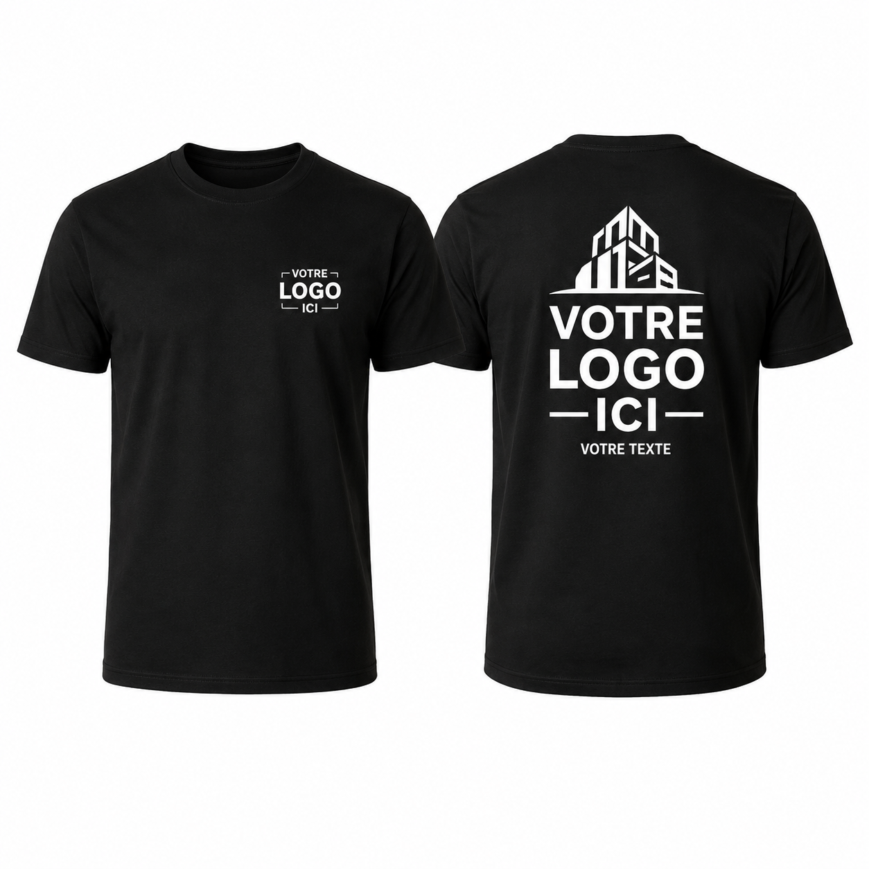 T-shirt personnalisé avec logo ou texte – cœur, dos ou les deux